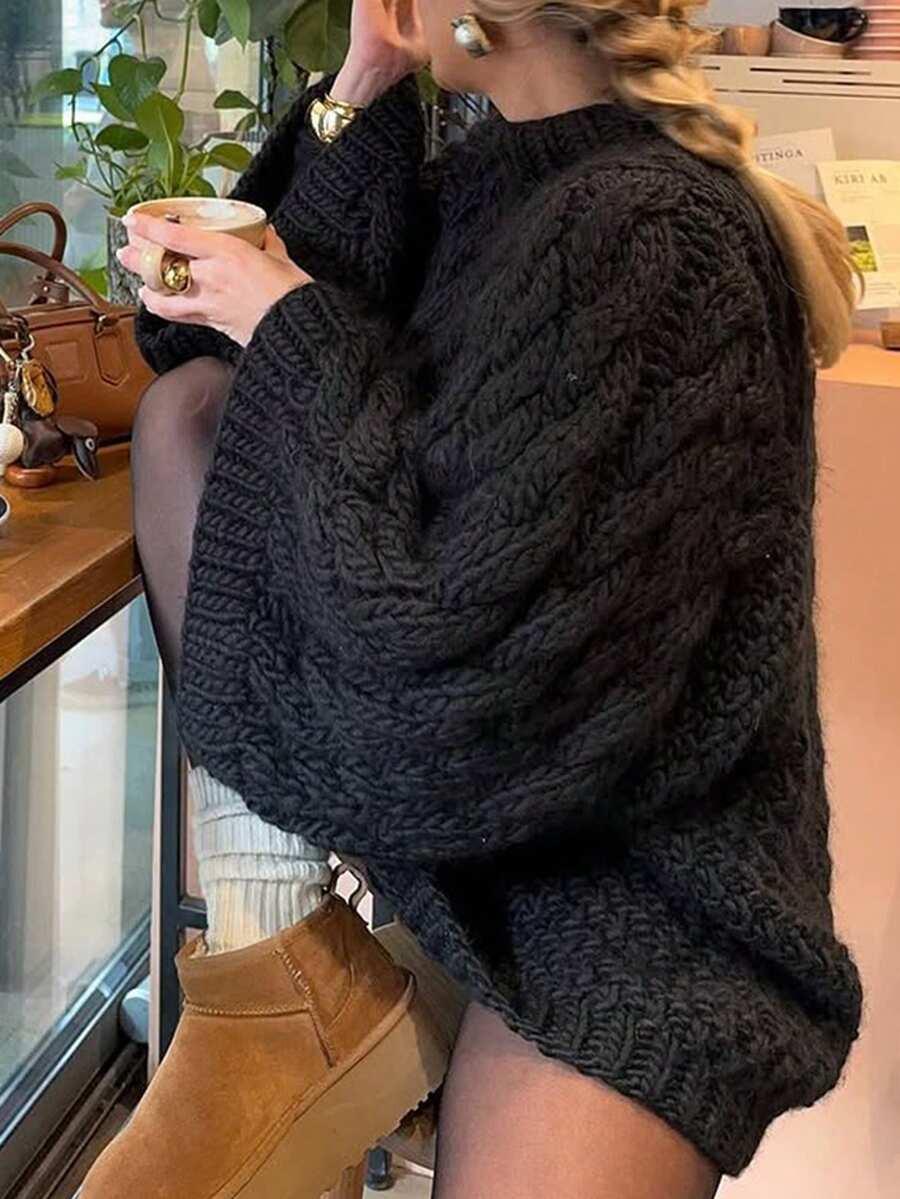 CZARNY SWETER OVERSIZE 