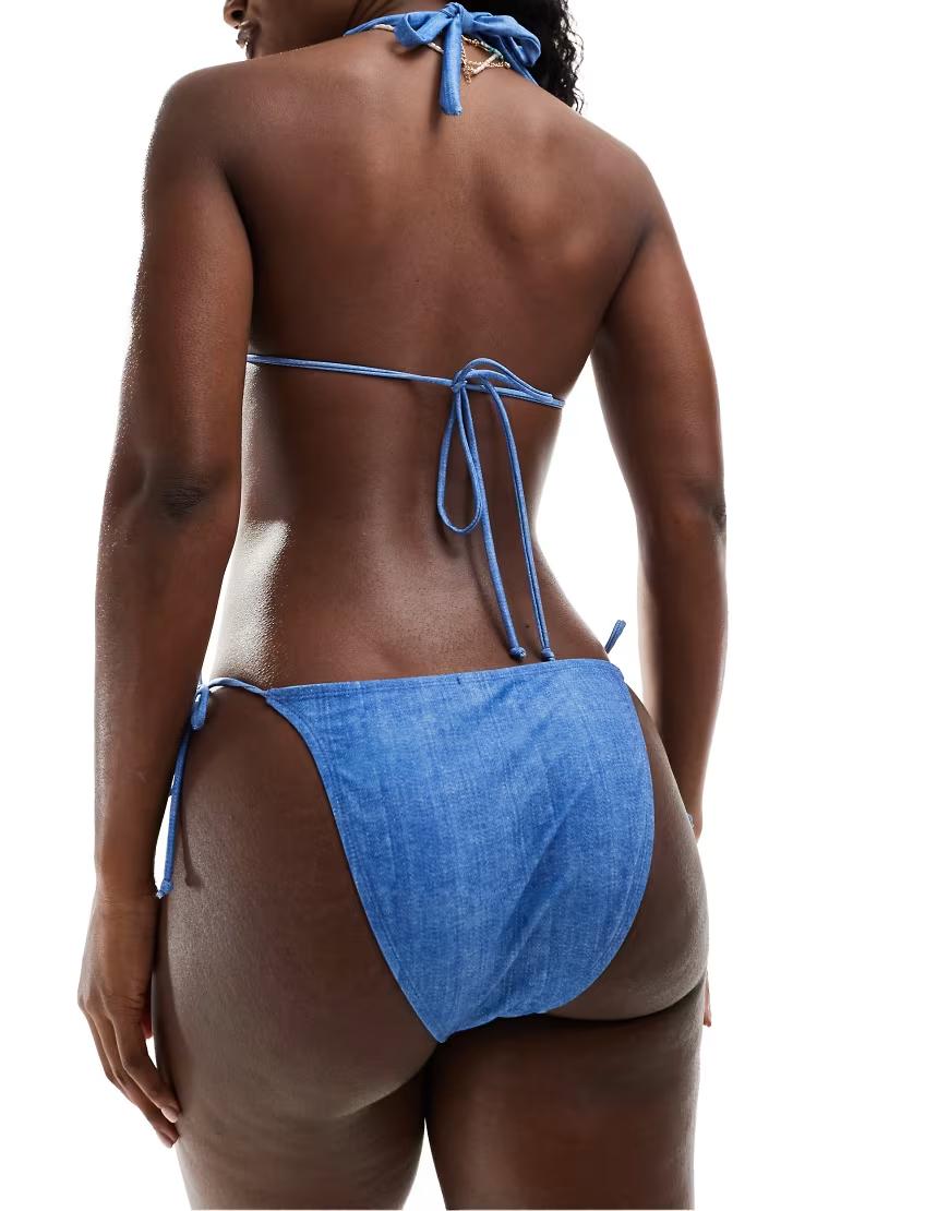 niebieski dół od bikini