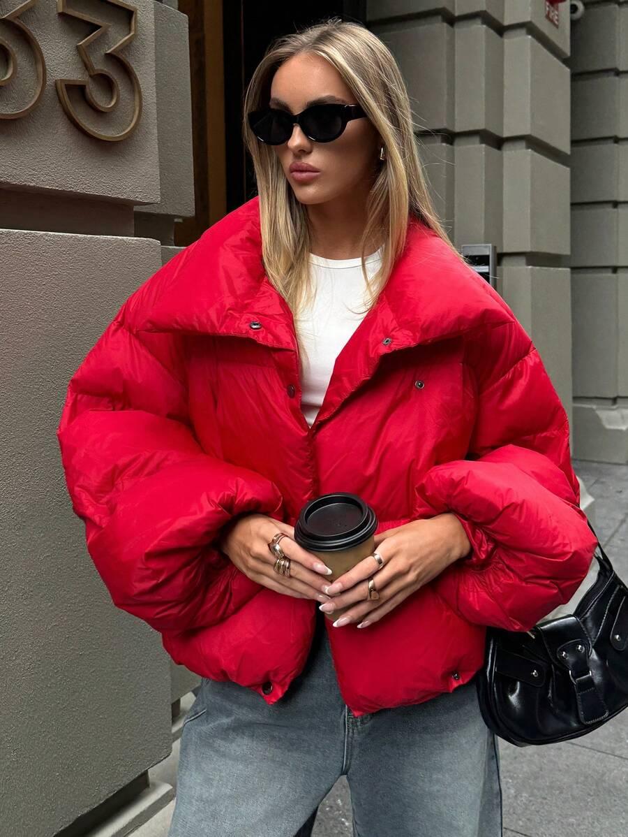 CZERWONA PIKOWANA KURTKA