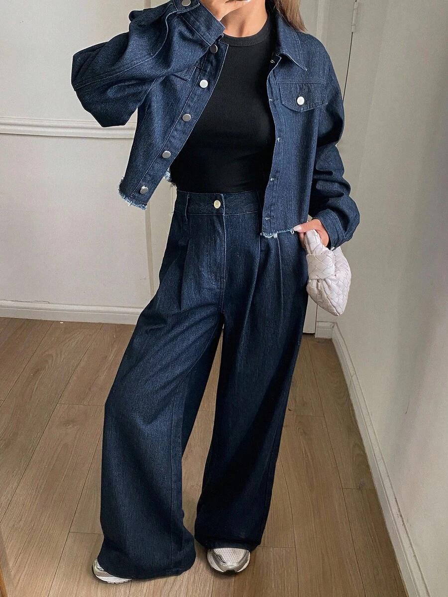 kurtka spodnie komplet jeans 