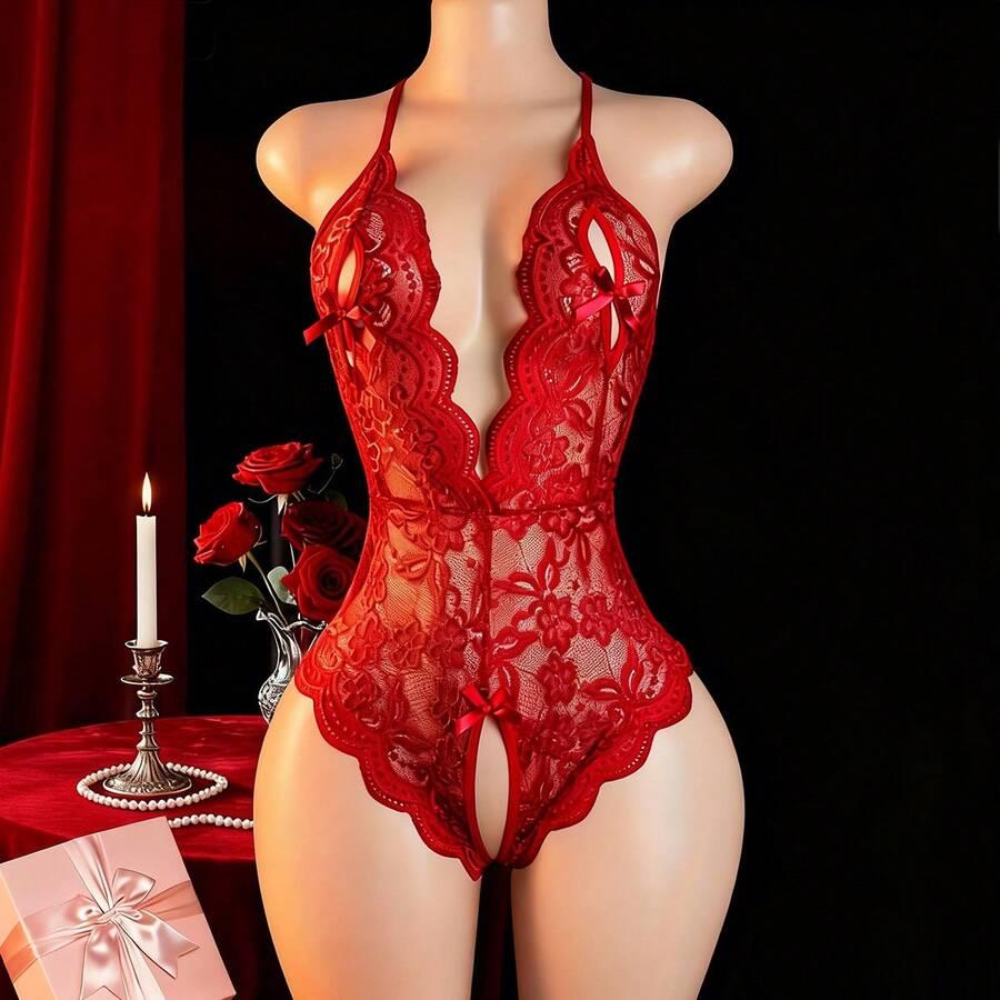 CZERWONE KORONKOWE BODY