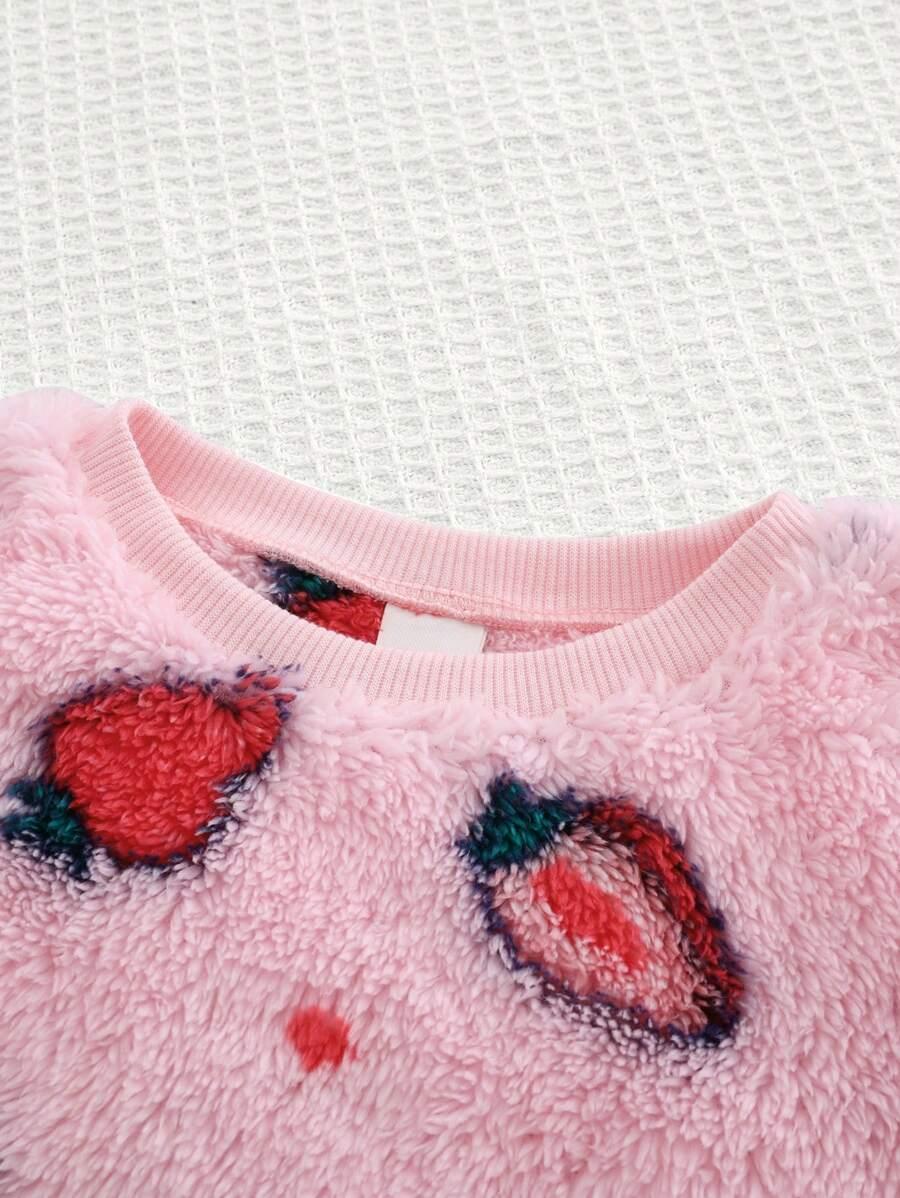 RÓŻOWY SWETER PRINT FLUFFY