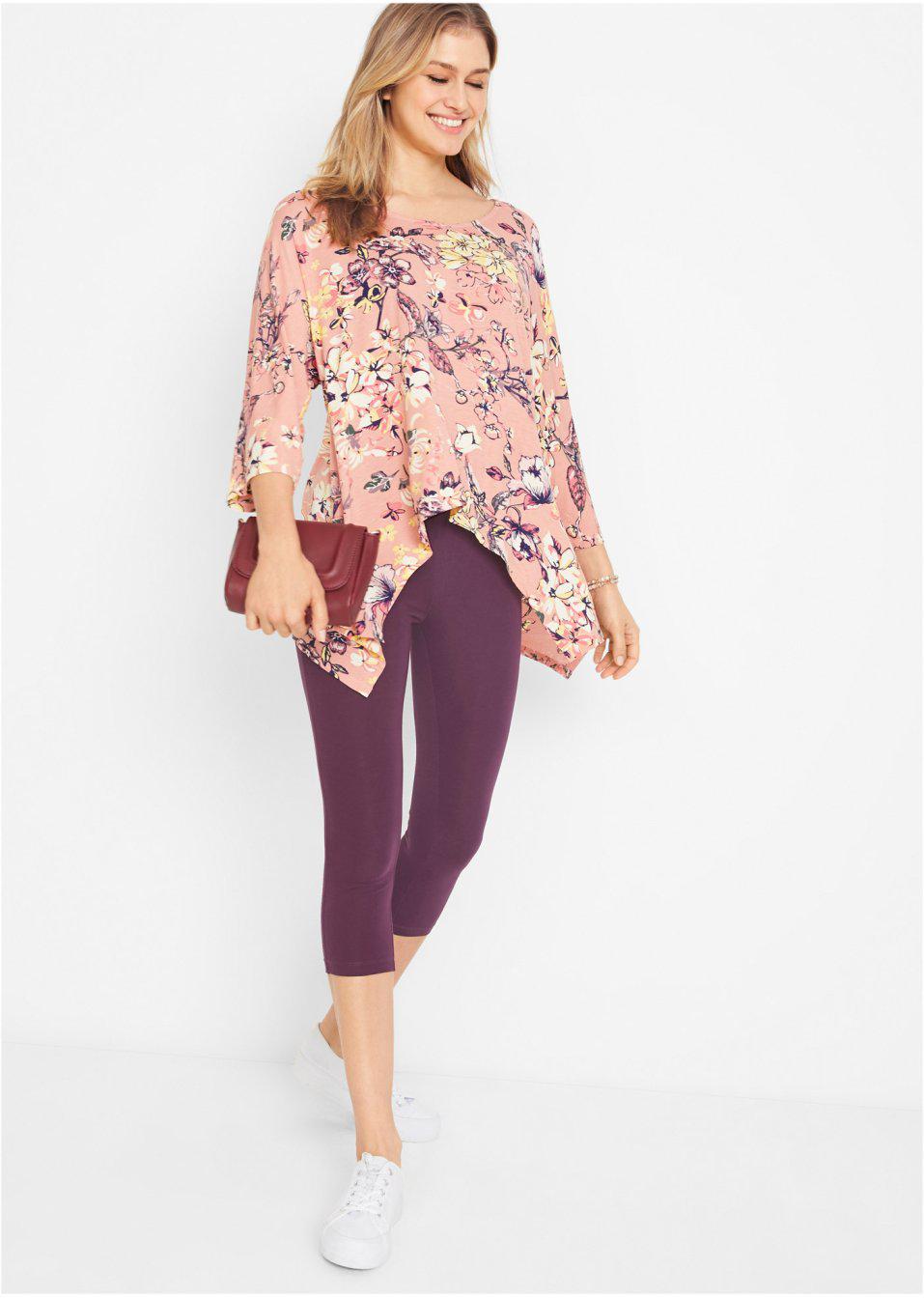 FIOLETOWE LEGGINSY 3/4 NOGAWKA