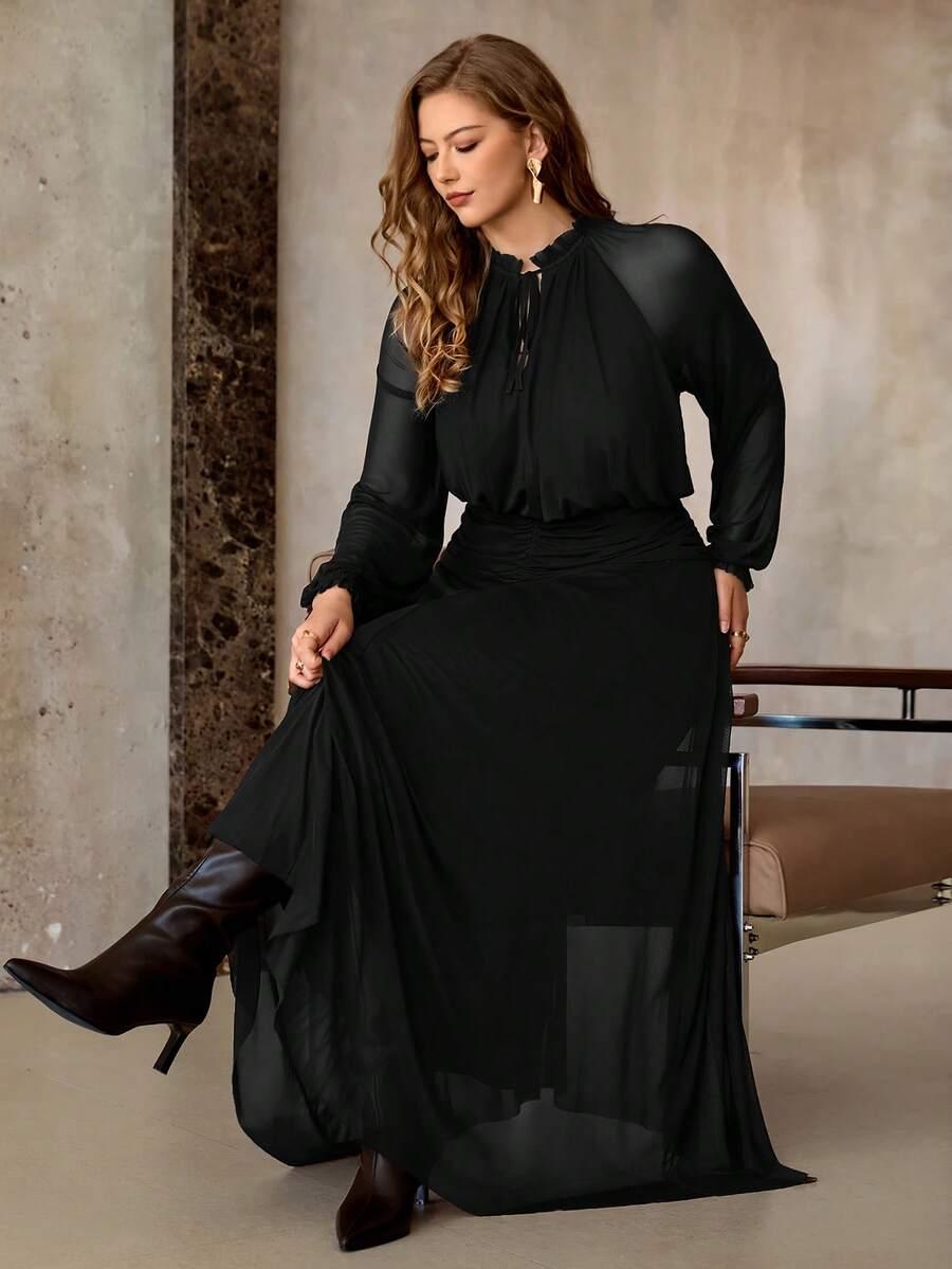 CZARNA MAXI SUKIENKA