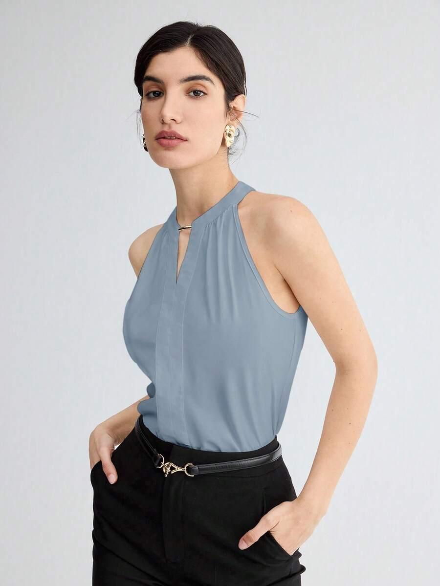 niebieska bluzka casual