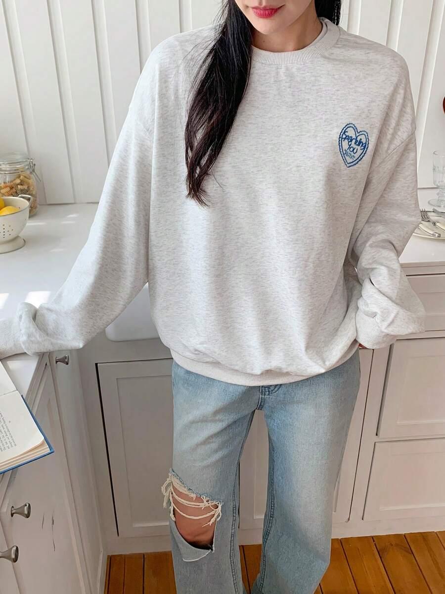 SZARA BLUZA NADRUK