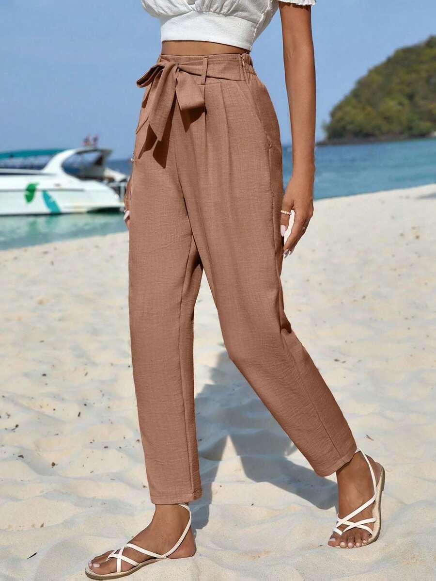 BRĄZOWE SPODNIE CASUAL 
