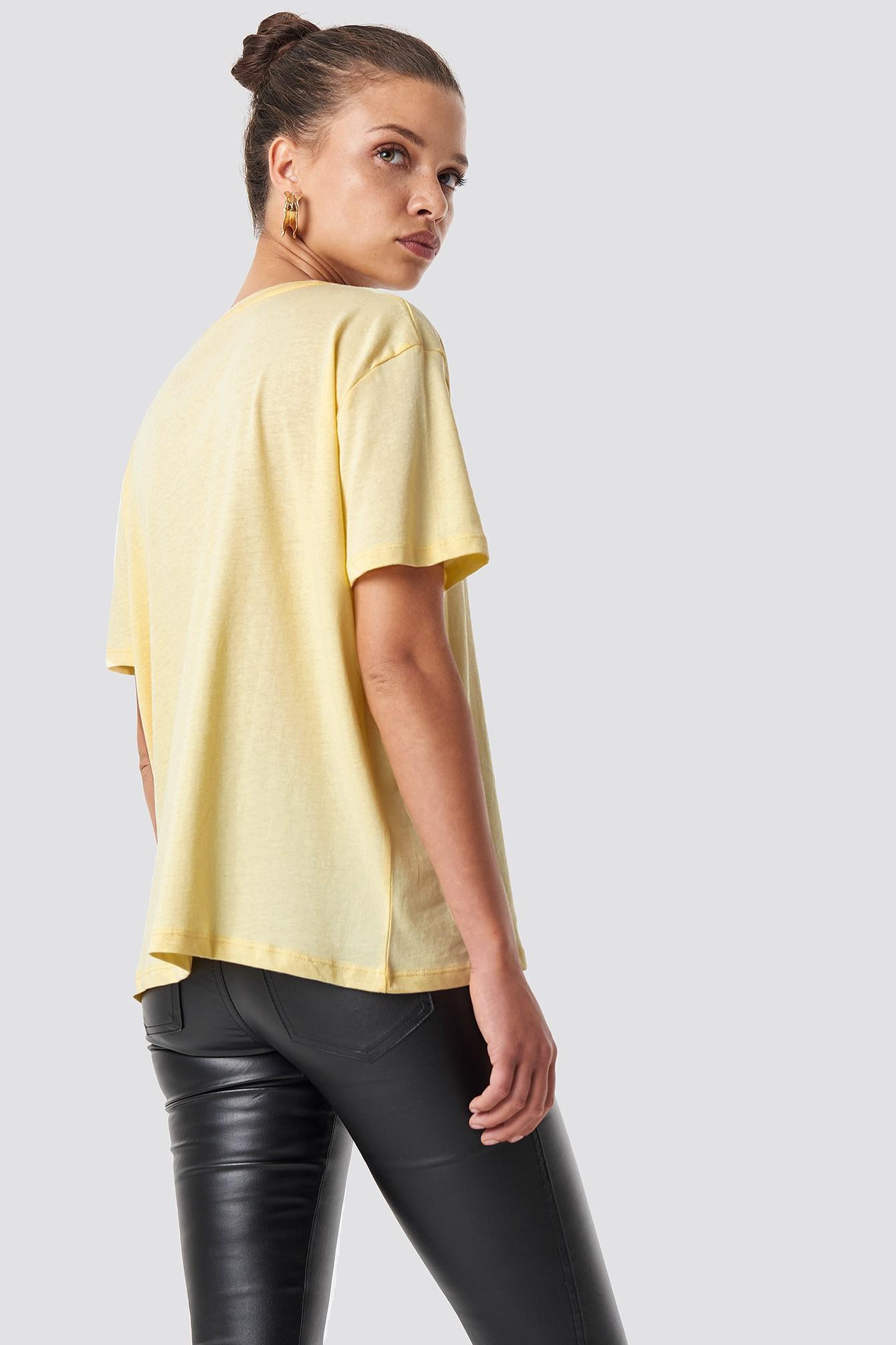 klasyczny gładki żółty t-shirt