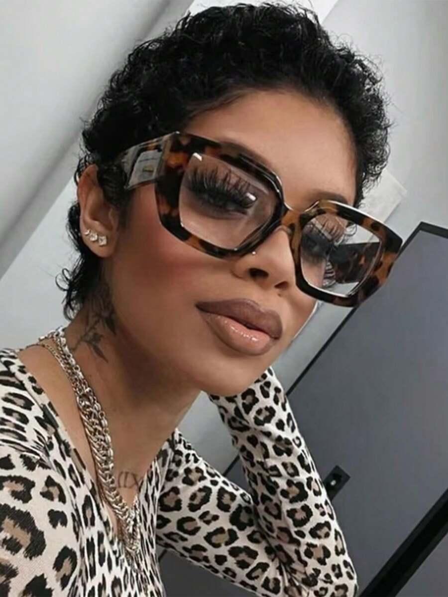 okulary zerówki animal print 