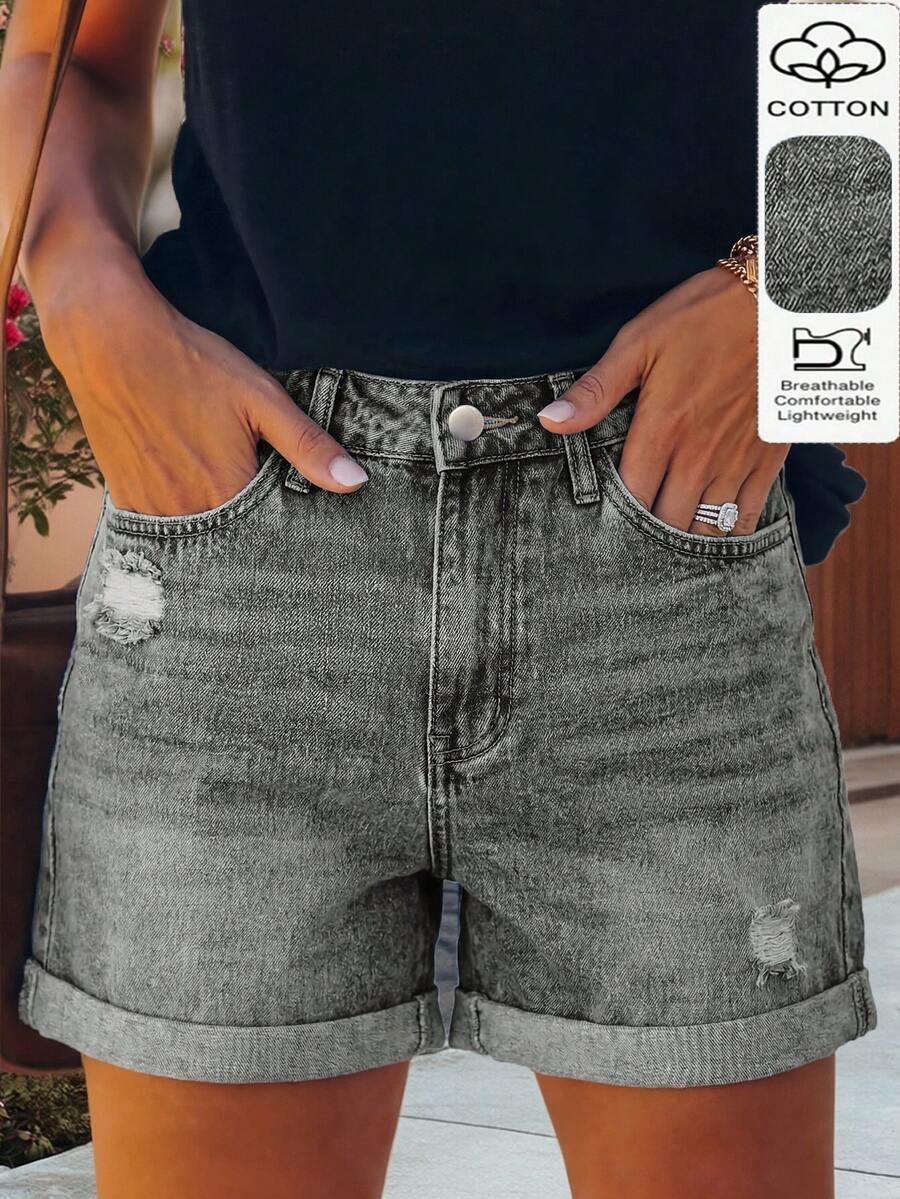 szare spodenki jeans