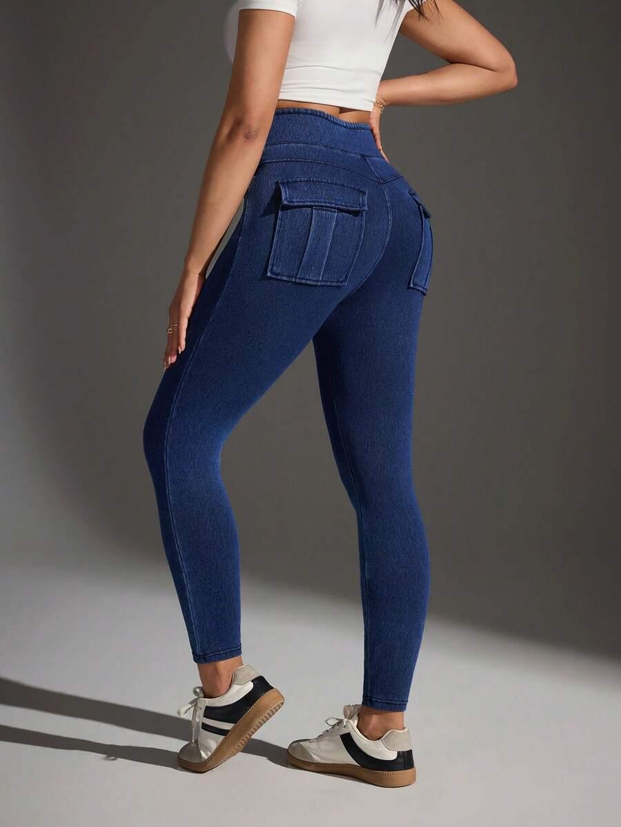GRANATOWE SPODNIE CASUAL