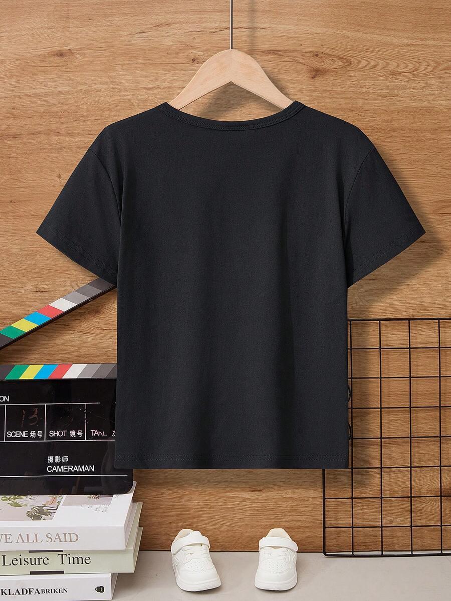 czarny t-shirt print 
