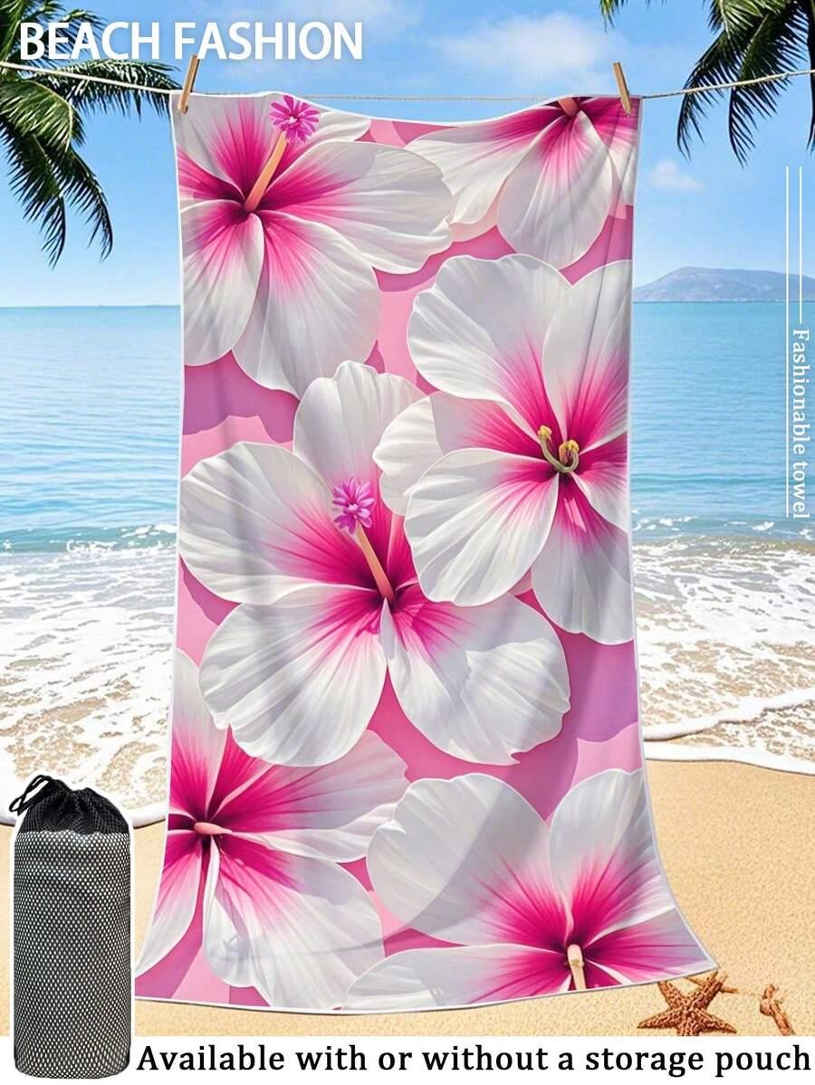 RĘCZNIK PLAŻOWY WZÓR KWIATY