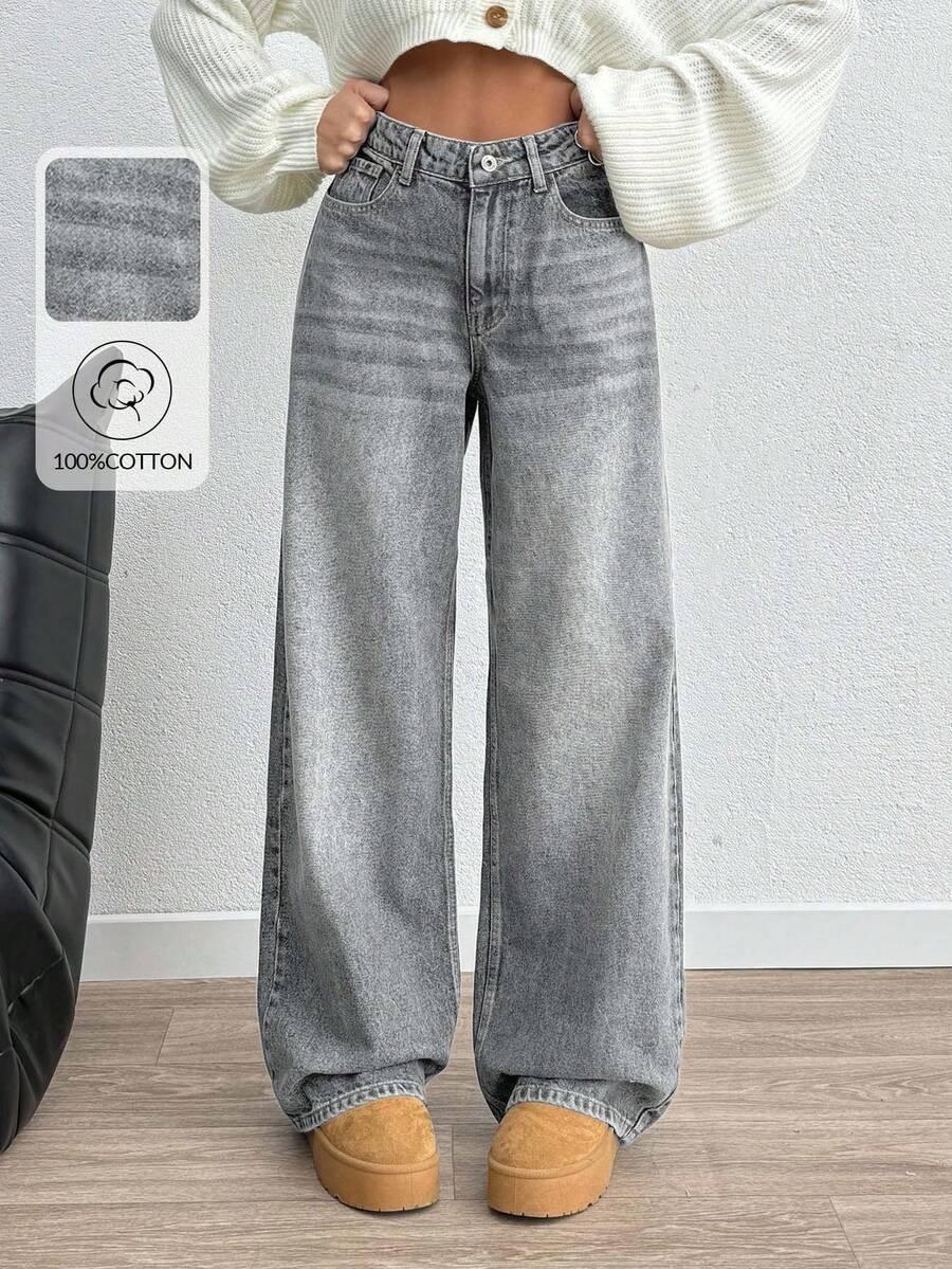SZARE SPODNIE JEANS 