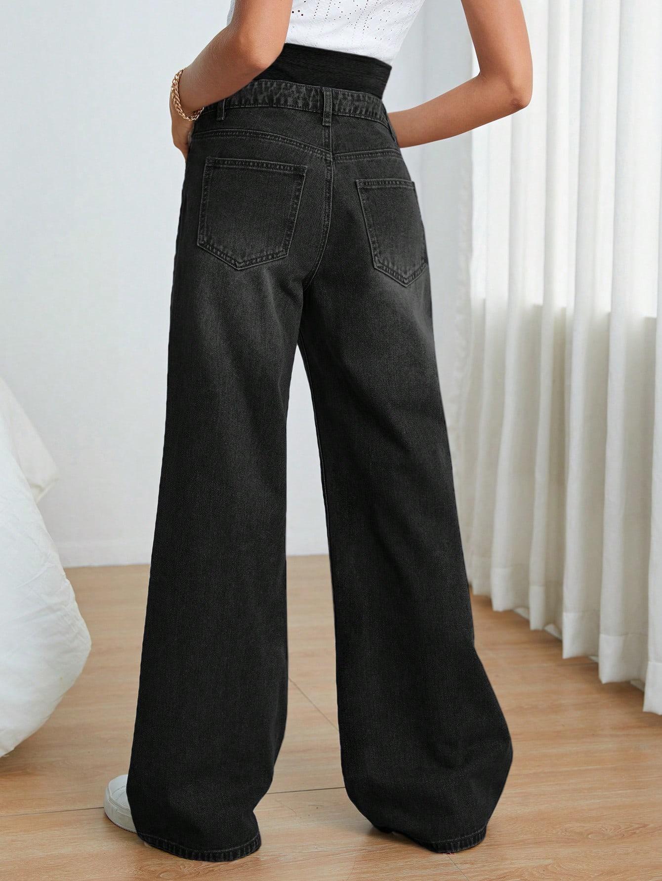 CZARNE SPODNIE JEANS
