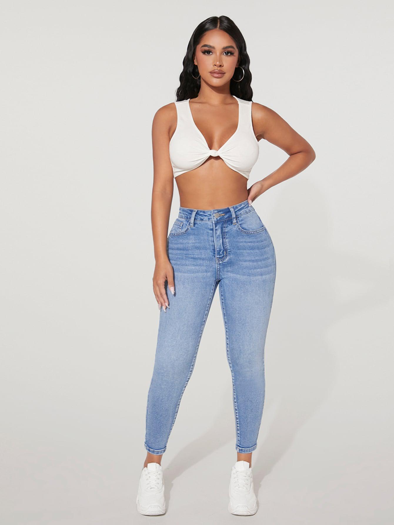 NIEBIESKIE SPODNIE JEANS WYSOKI STAN RURKI