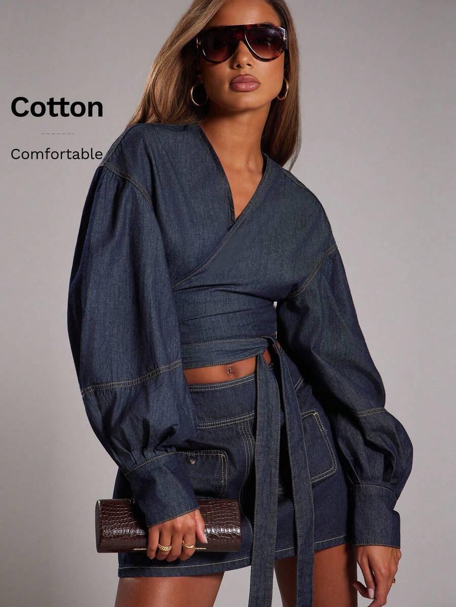 granatowy top jeans