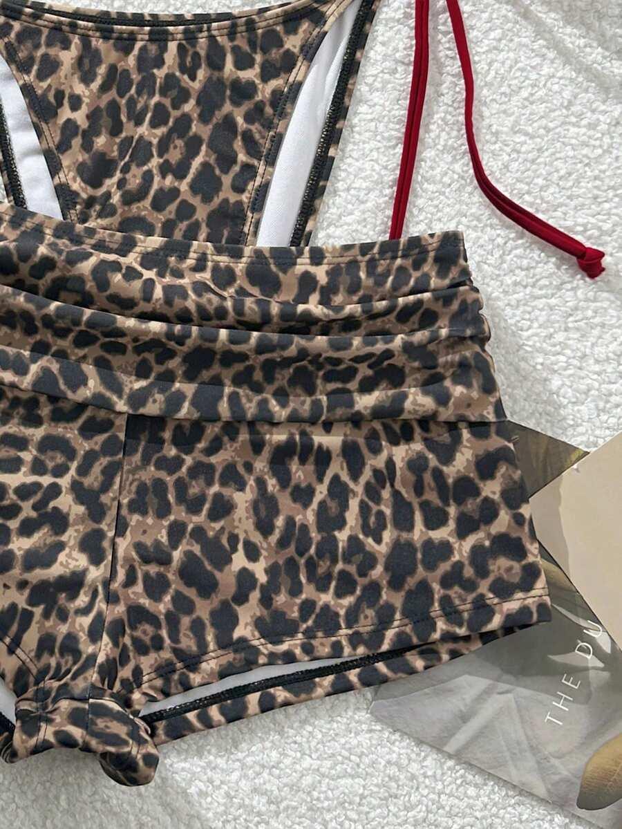 TRZYCZĘŚCIOWY STRÓJ KĄPIELOWY animal print