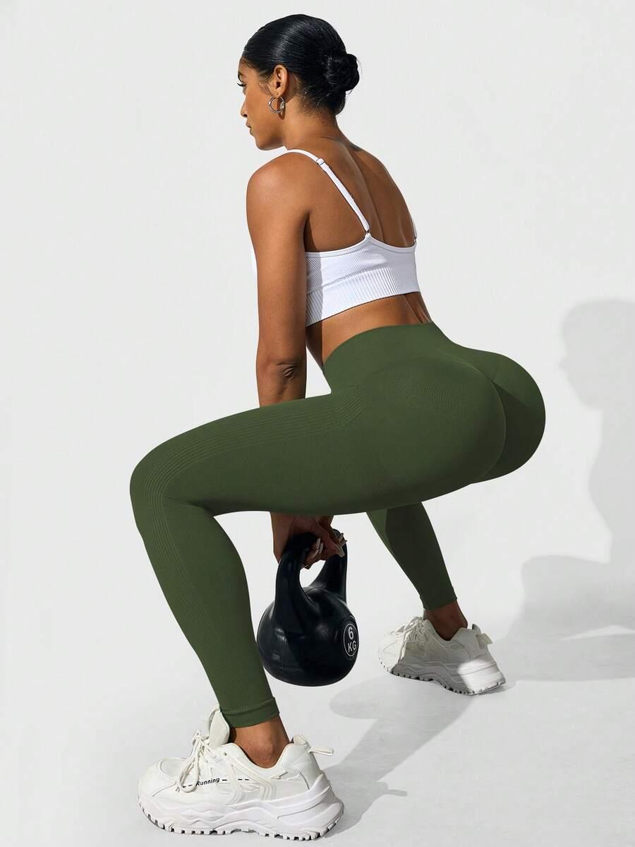 zielone legginsy wysoki stan 