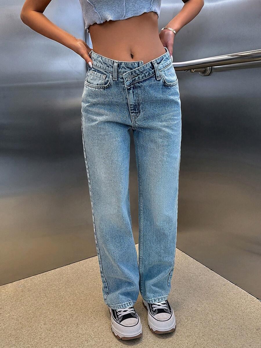 SPODNIE JEANS KIESZENIE ZAMEK