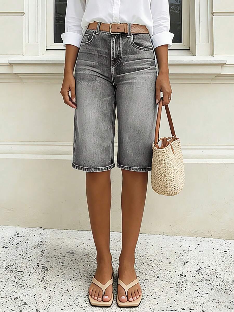 szare spodenki jeans 