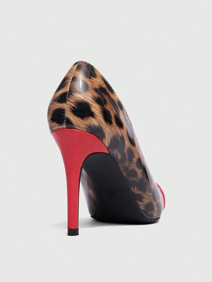 czółenka leopard print