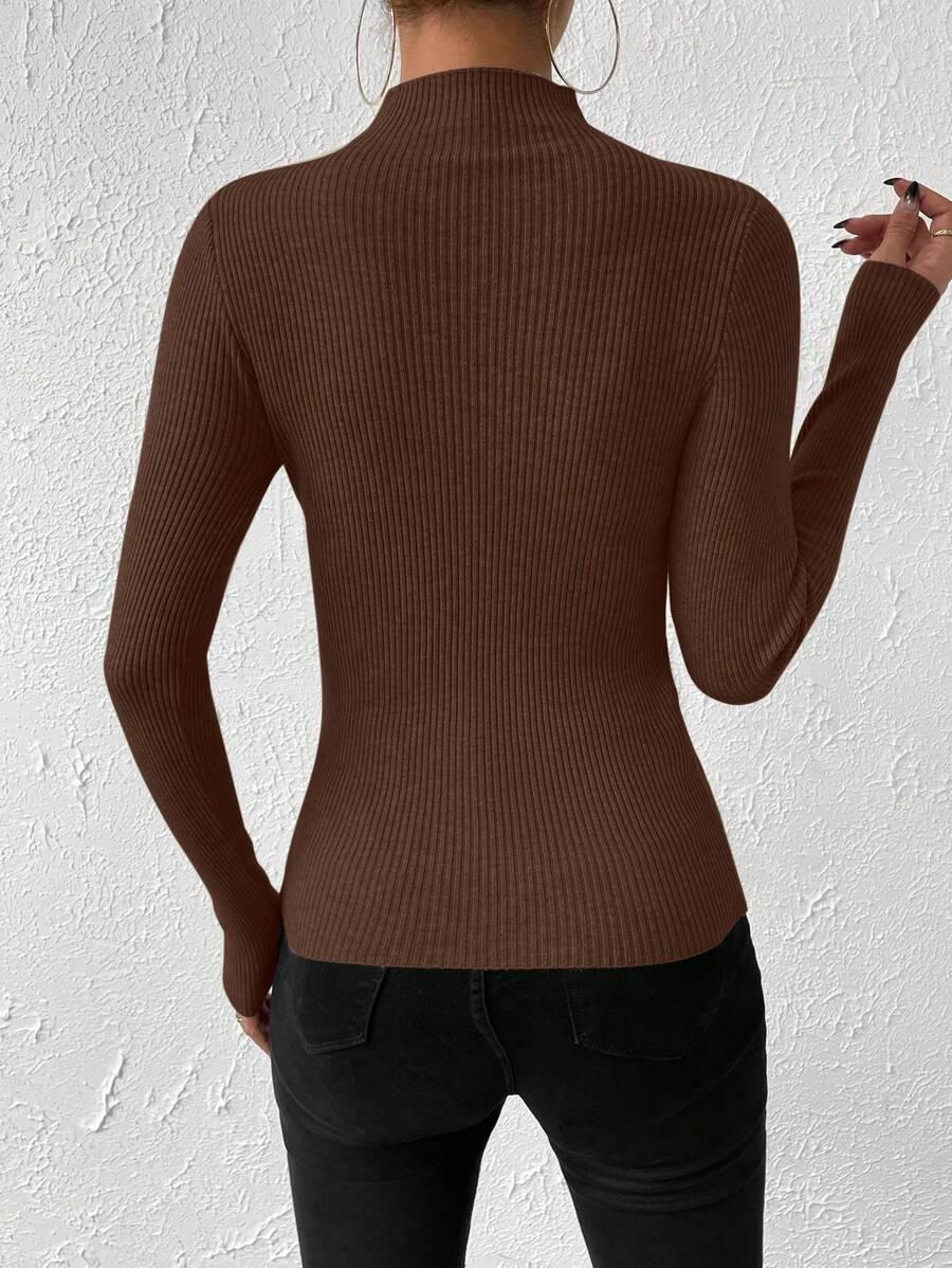 brązowy sweter długi rękaw