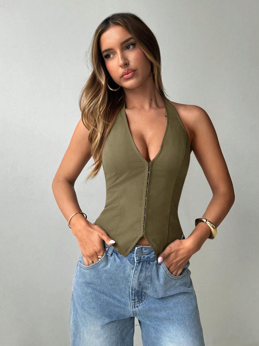 ZIELONY TOP V-NECK 