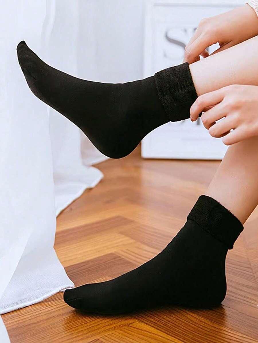 czarne skarpetki ocieplane 4-pack