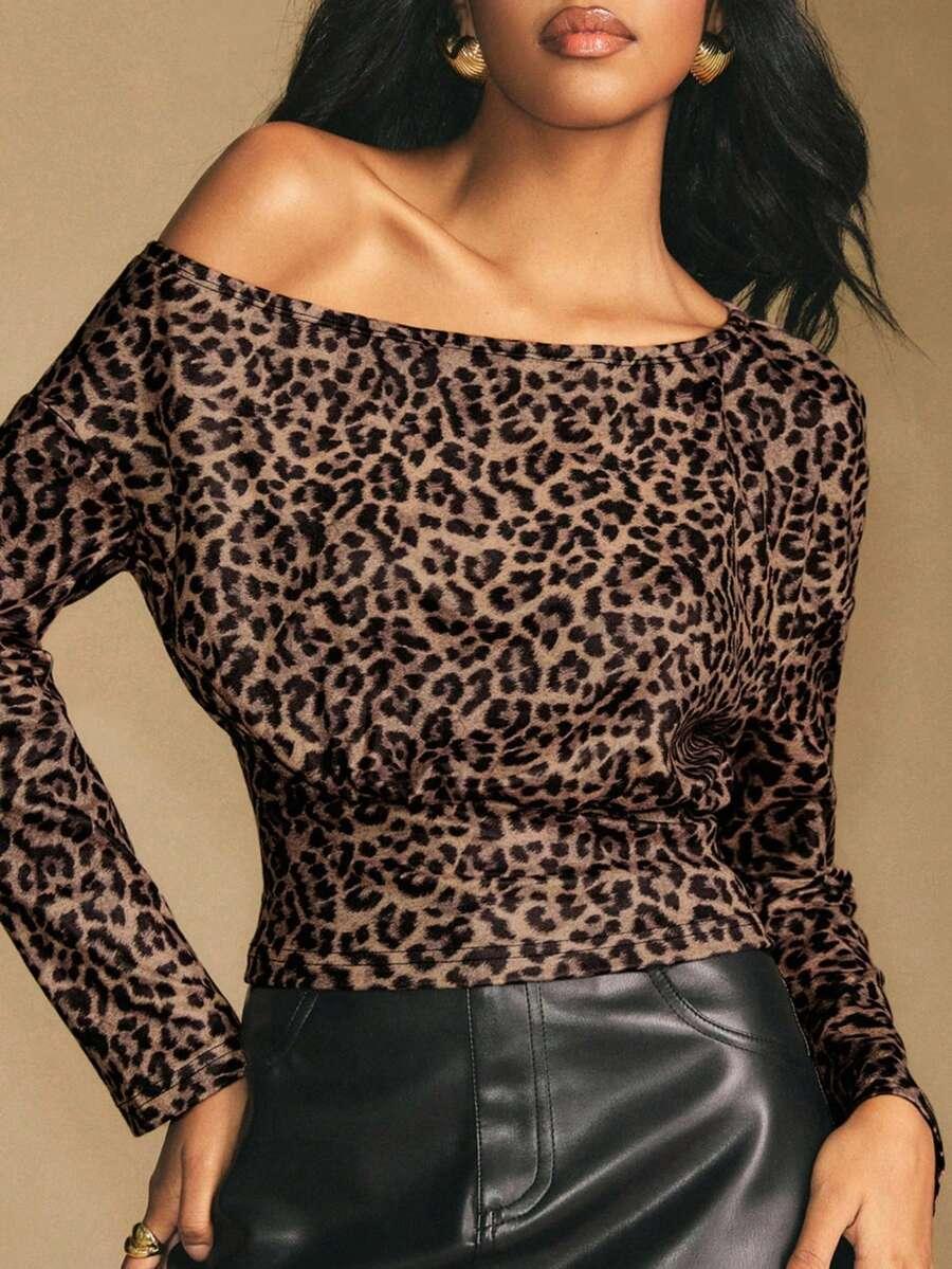 ASYMETRYCZNY TOP ANIMAL PRINT 