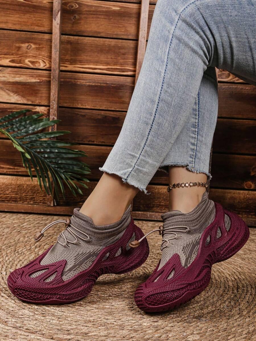 brązowo-bordowe SPORTOWE BUTY 