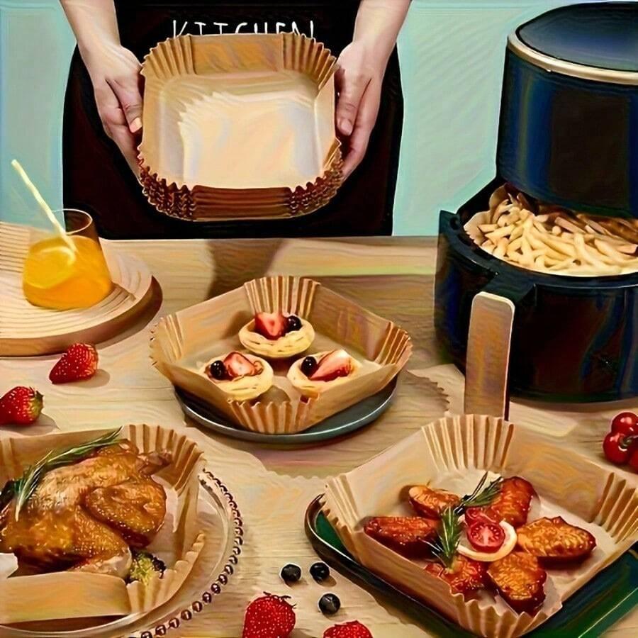 PAPIER PERGAMINOWY DO airfryer 50szt