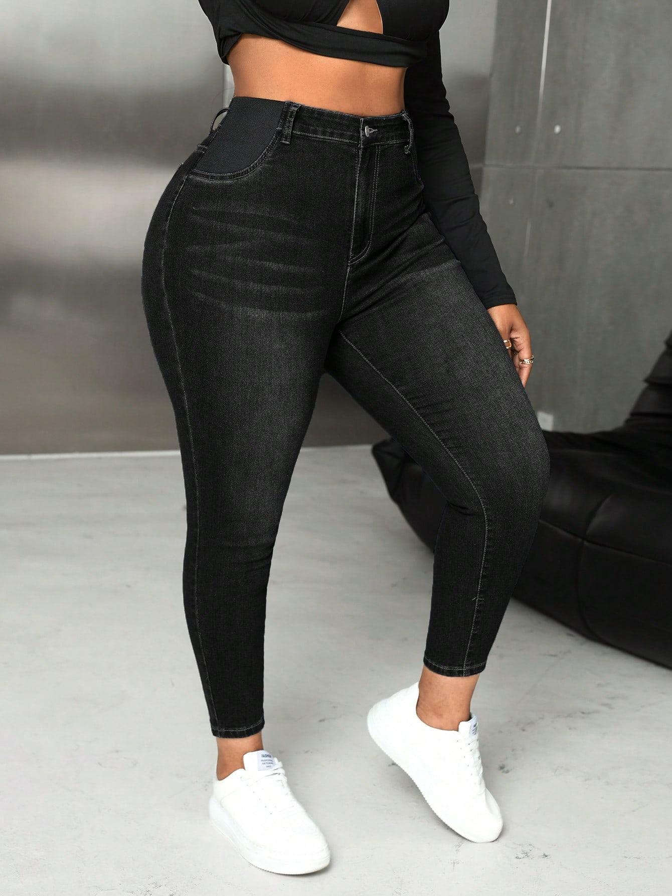 CZARNE SPODNIE JEANS RURKI