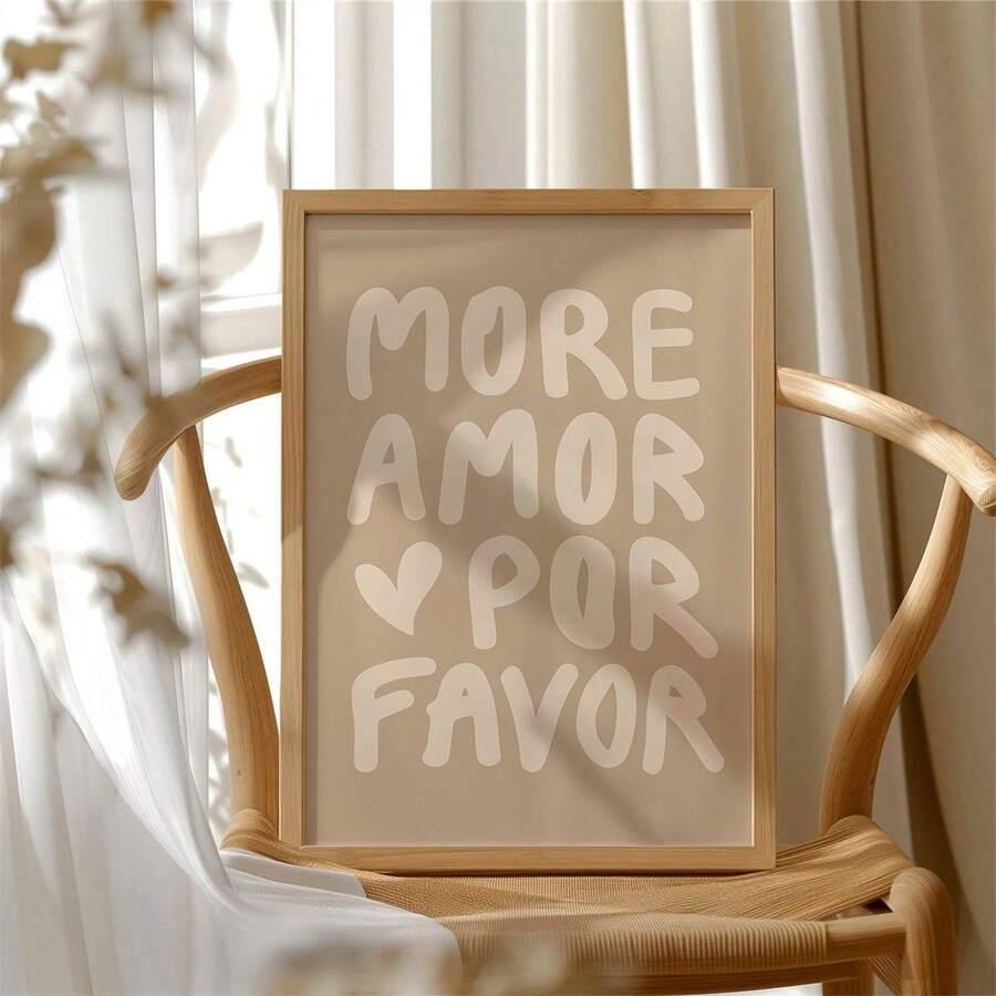 plakat na płótnie napis more amor por favor