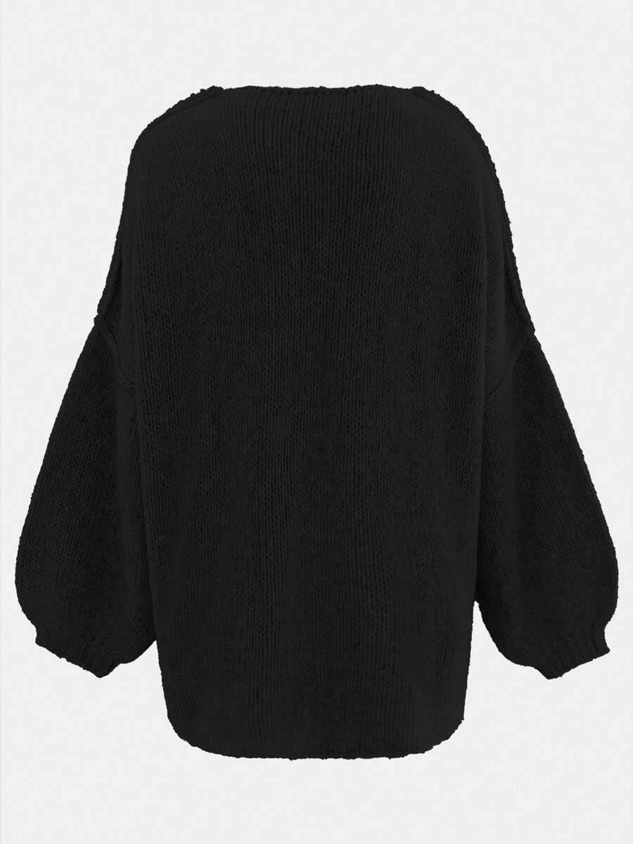 CZARNY SWETER KARDIGAN OVERSIZE