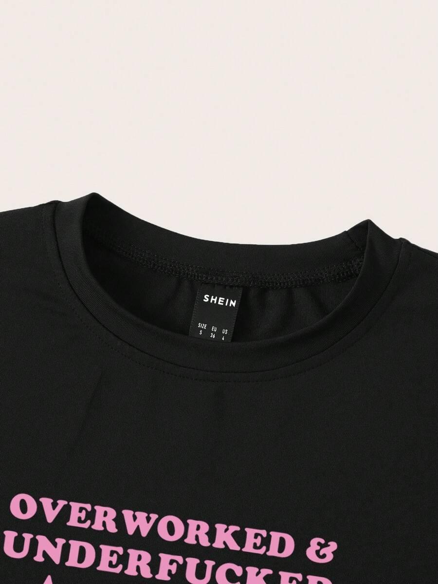 czarny top print