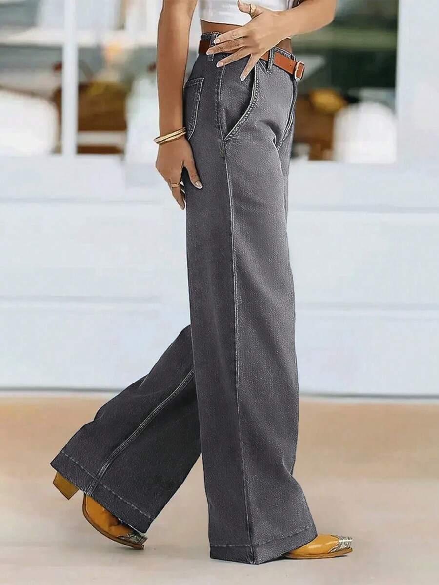SZARE SPODNIE JEANS 