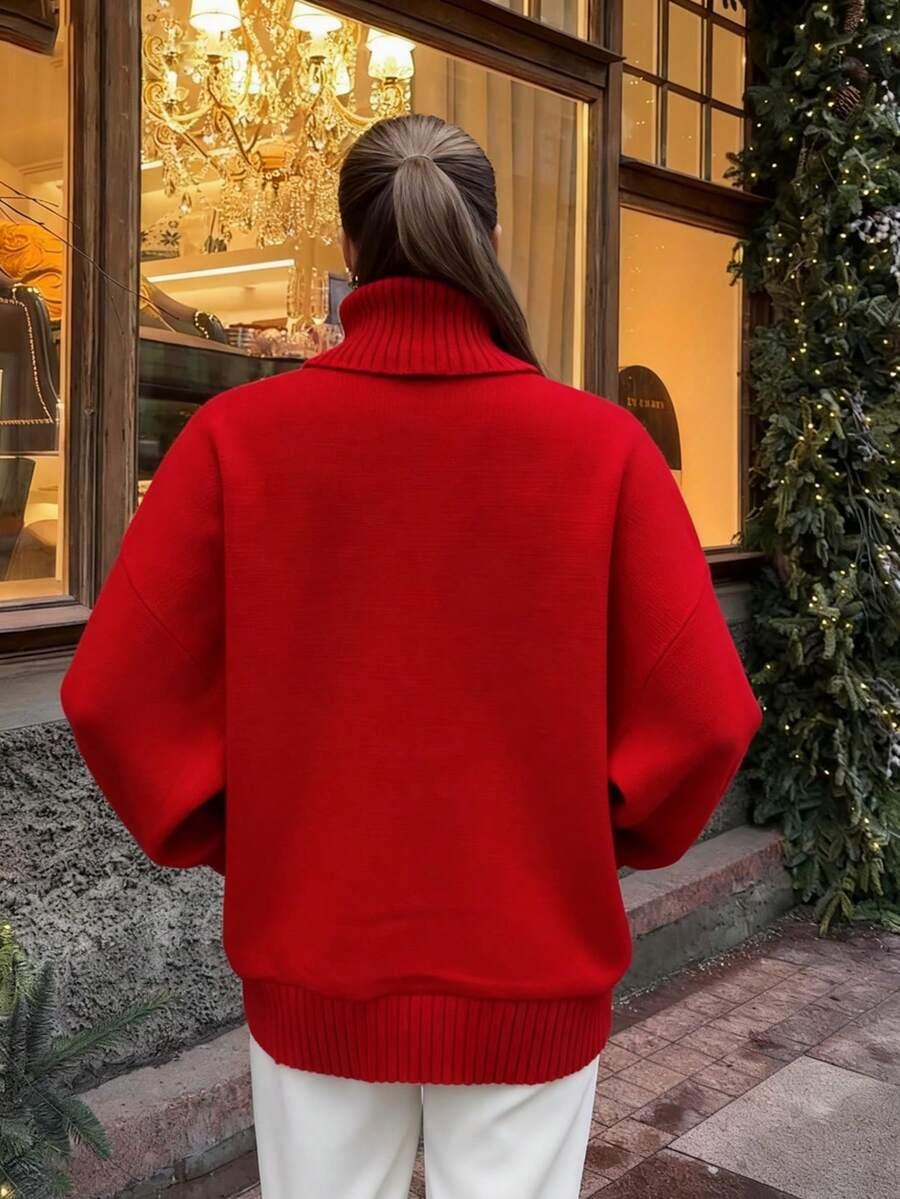 CZERWONY SWETER WZÓR 