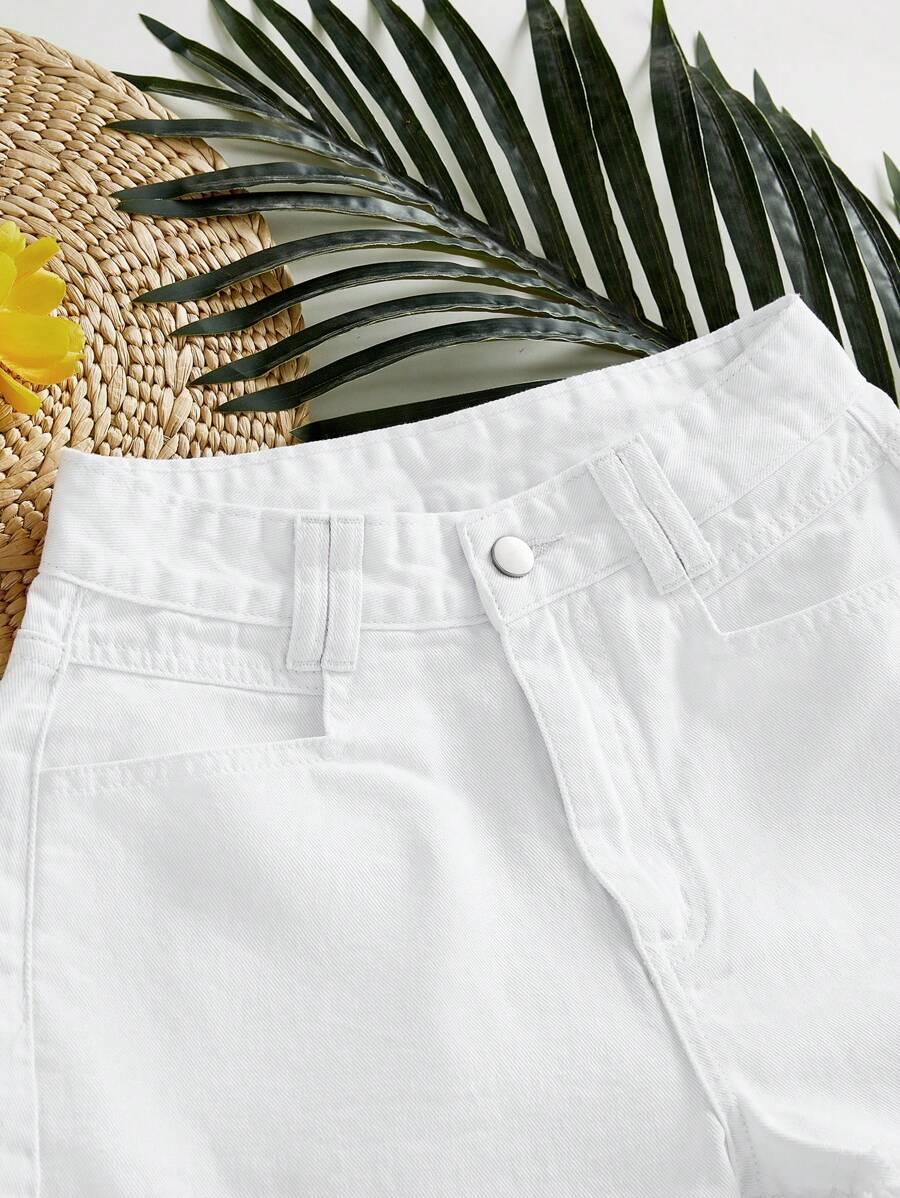 BIAŁE SPODENKI JEANS