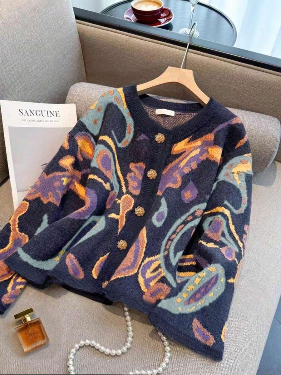 SWETER KARDIGAN PRINT