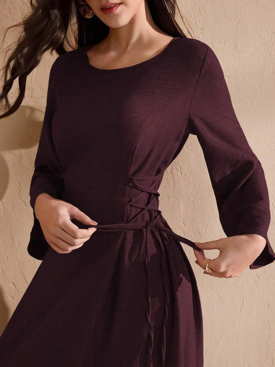 burgundowa sukienka maxi
