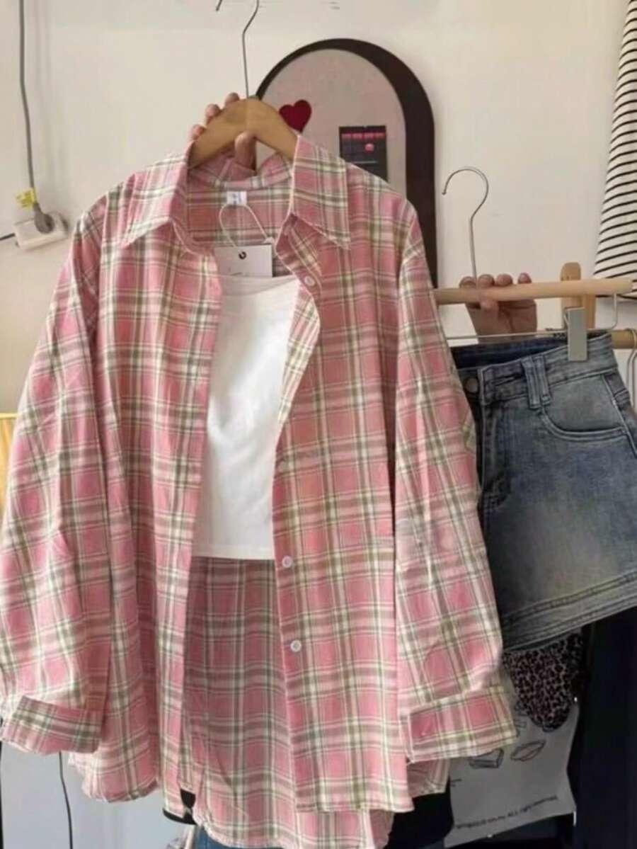 koszula w kratkę guziki