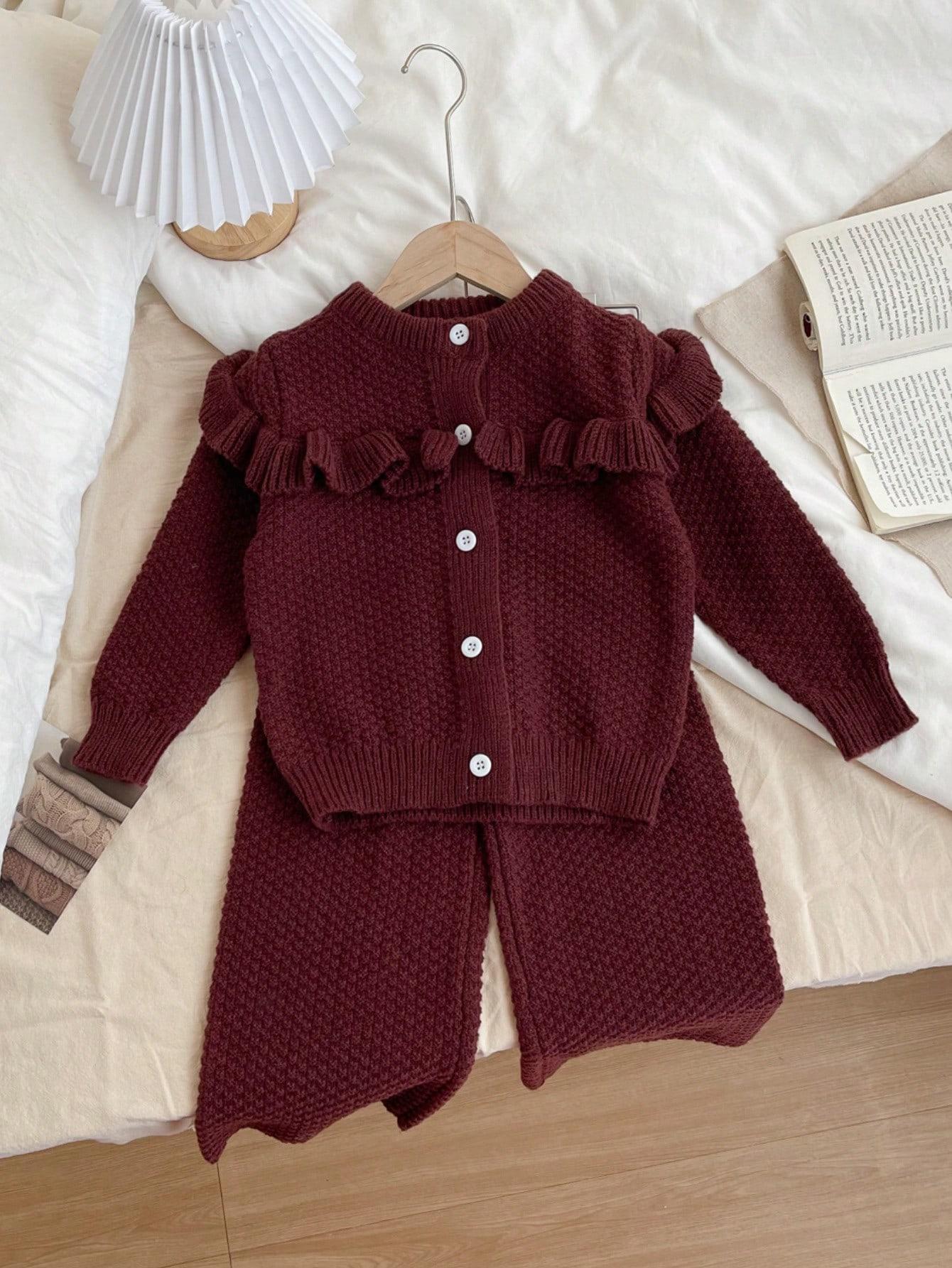 SWETER SPODNIE KOMPLET DZIANINA