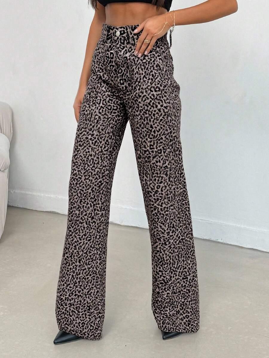 SPODNIE JEANS ANIMAL PRINT