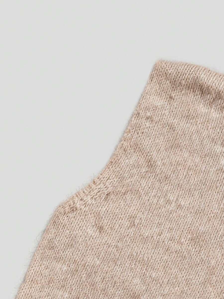BEŻOWY SWETER KAMIZELKA