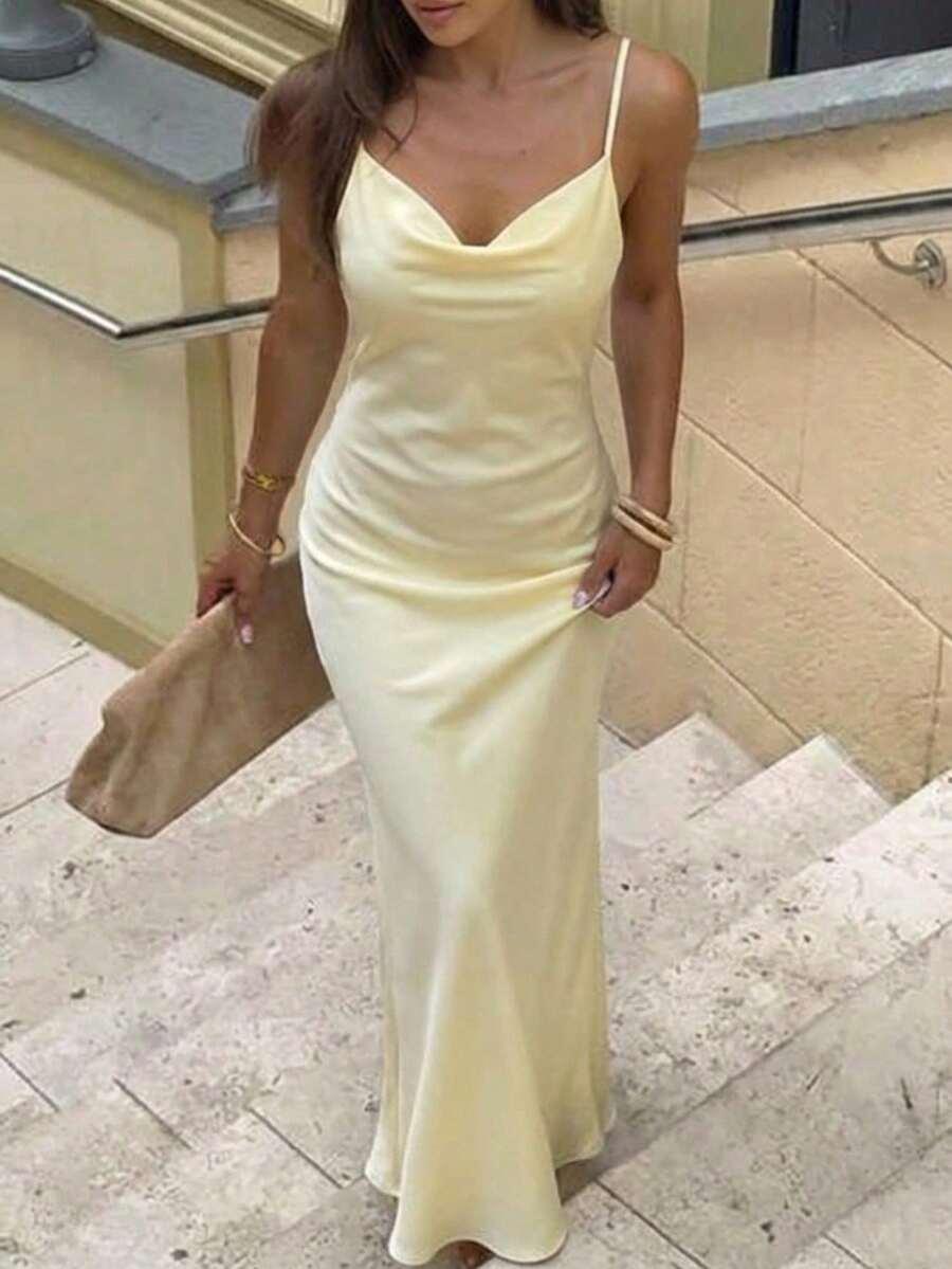 satynowa maxi sukienka
