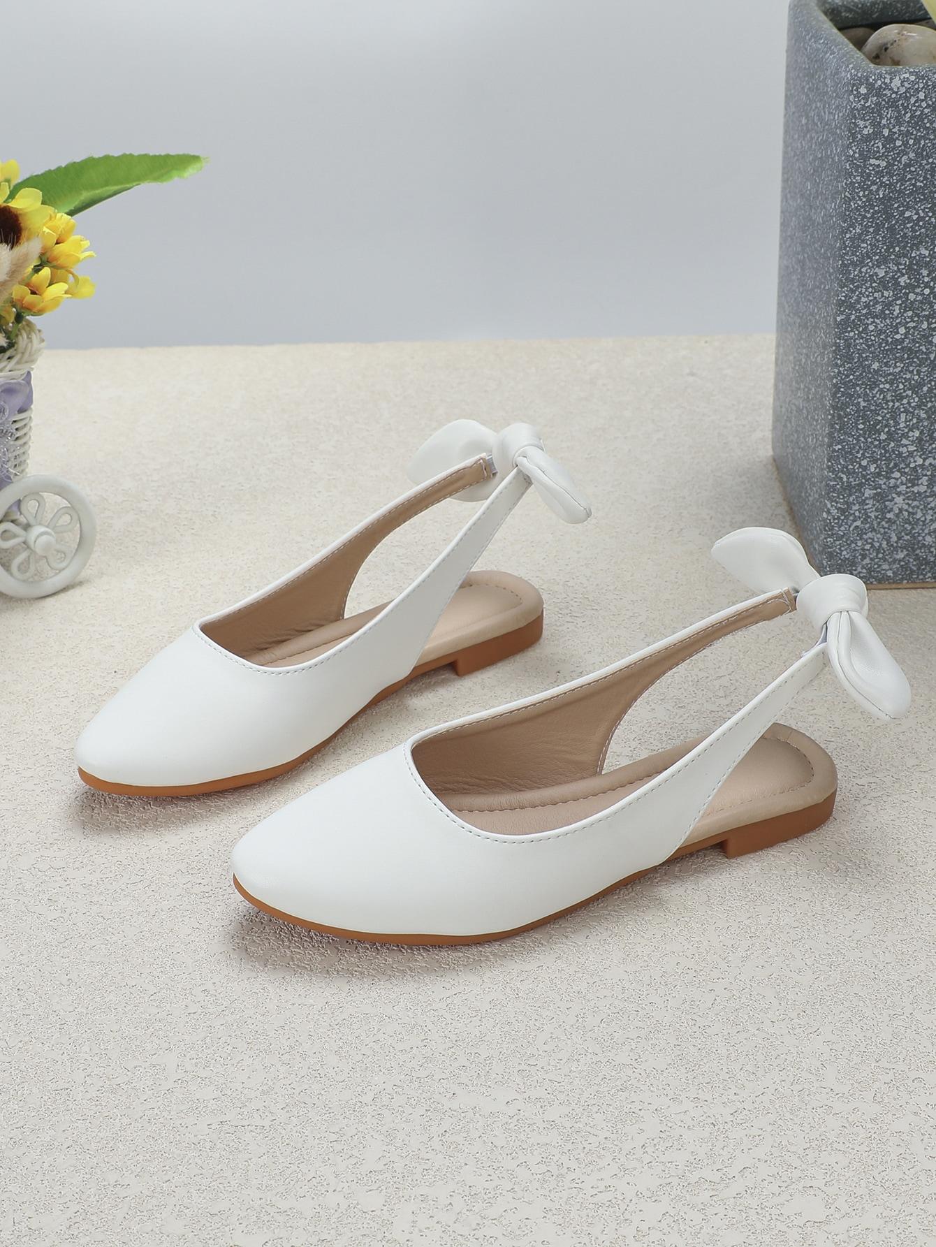 BIAŁE BALERINY KOKARDA