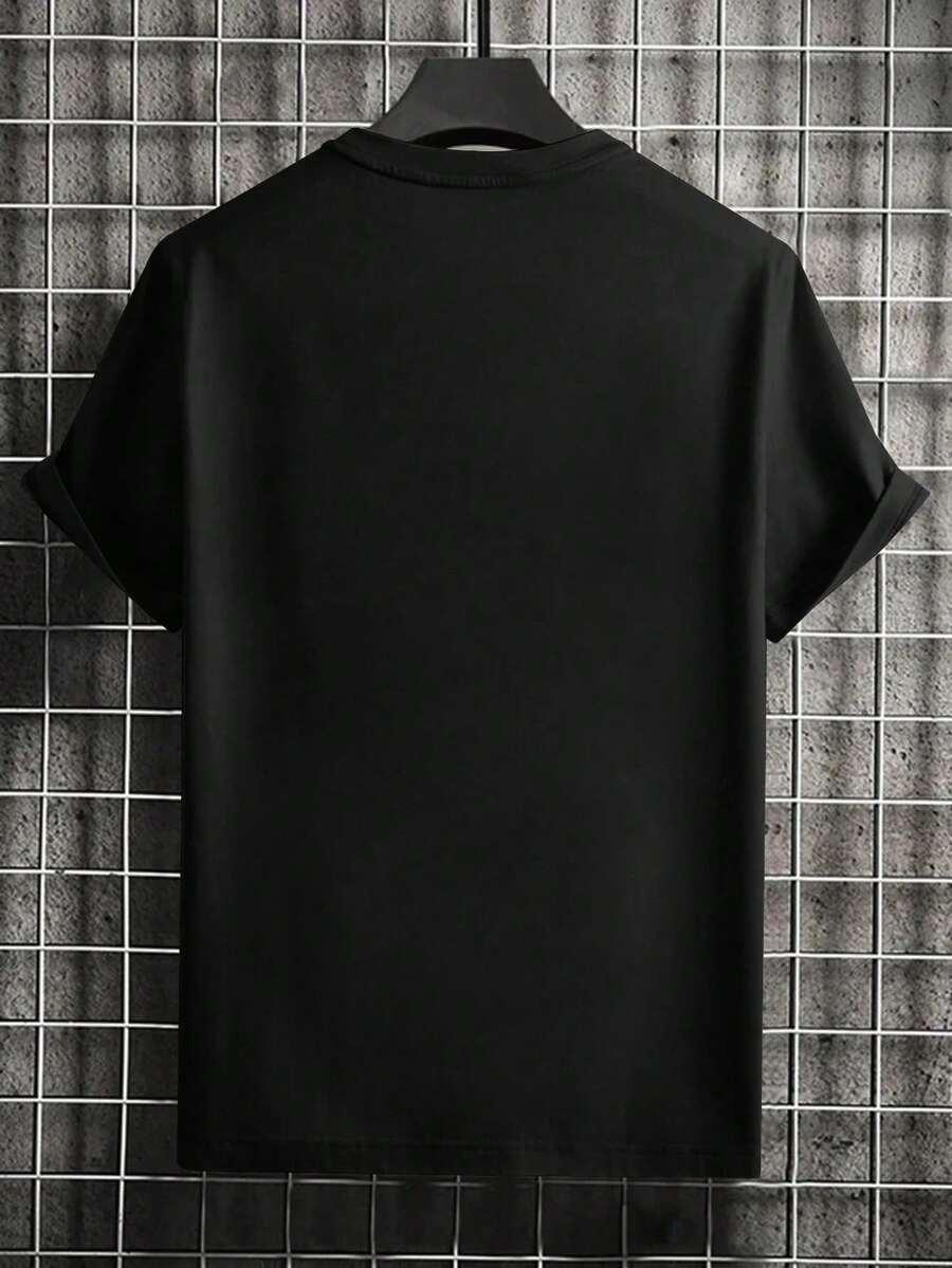 czarny t-shirt nadruk