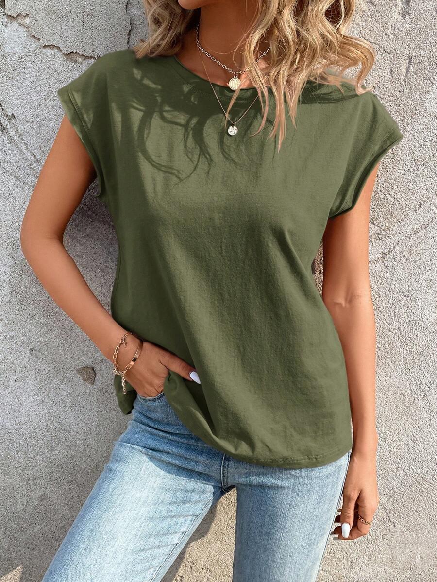 ZIELONY GŁADKI T-SHIRT