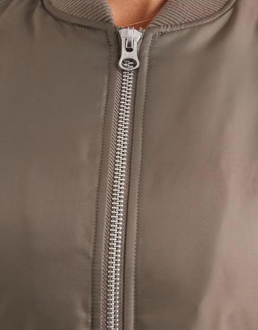khaki kurtka bomber zamek